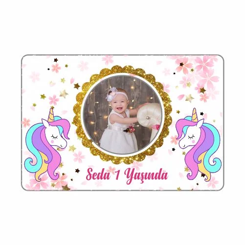 Unıcorn Temalı Doğum Günü Magneti